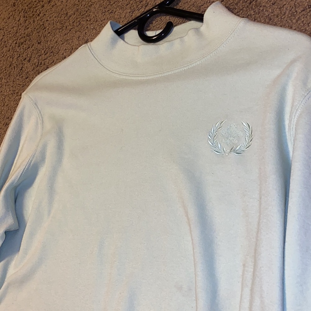 light mint slight turtleneck sweater